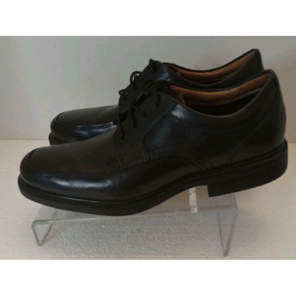 Rockport Men Black Leather Essential Details Apron Toe Oxford Shoes 9 N